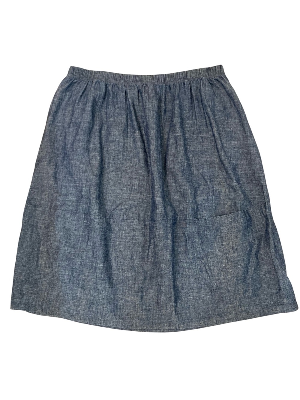 Eileen Fisher Blue Hemp Organic Cotton Midi Skirt 2X